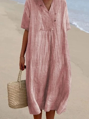 Drune | Sommerkleid Aus Baumwolle Und Leinen