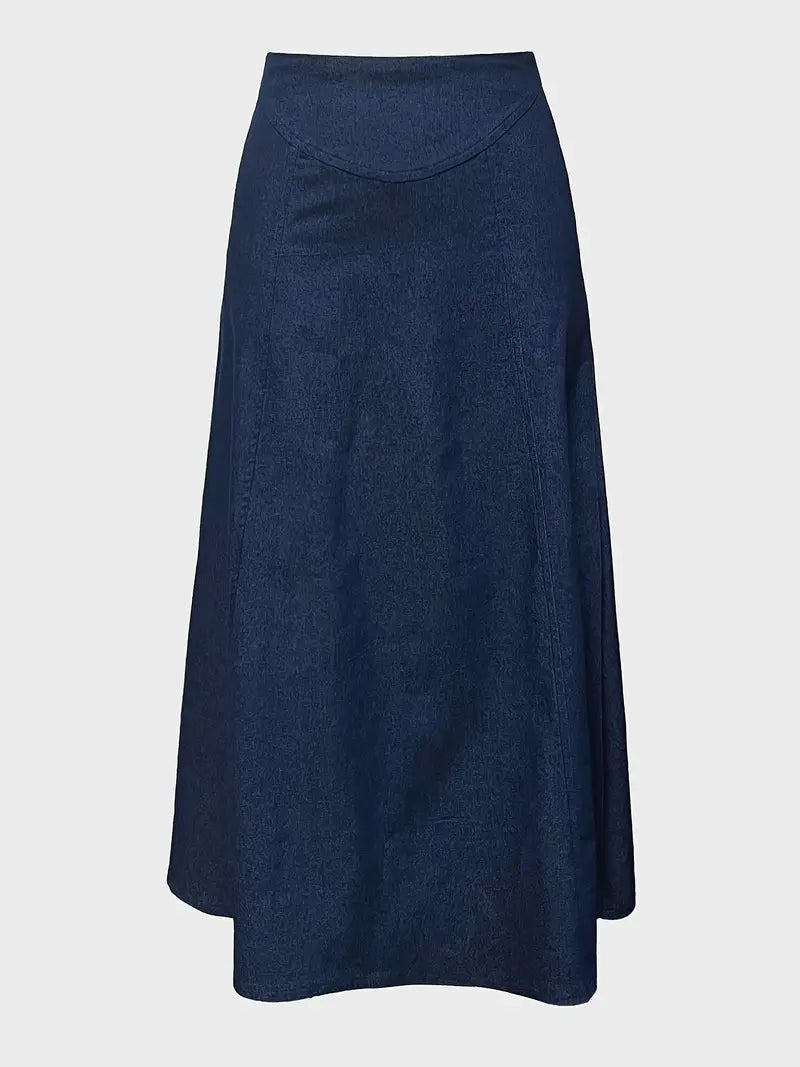 Drune | A-Linie Denim Maxirock