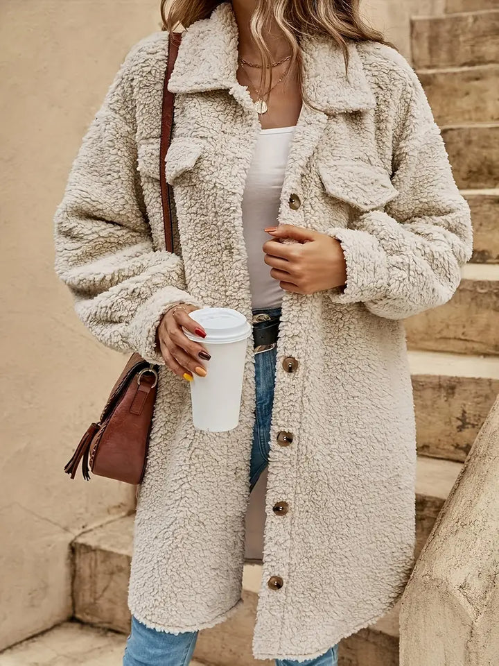 Drune | Strickjacke Lässig Lang Aus Plüsch