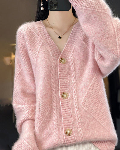 Drune | Stylischer Strickjacke mit Geometrischem Muster