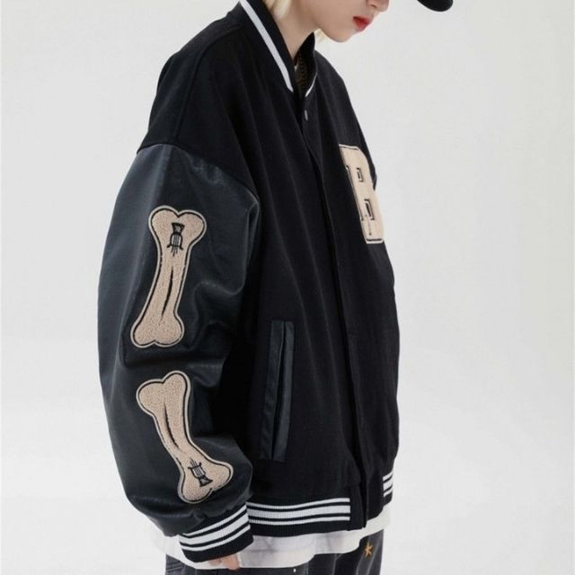 Drune | Varsity Streetwear Bomberjacke mit bestickten Patches