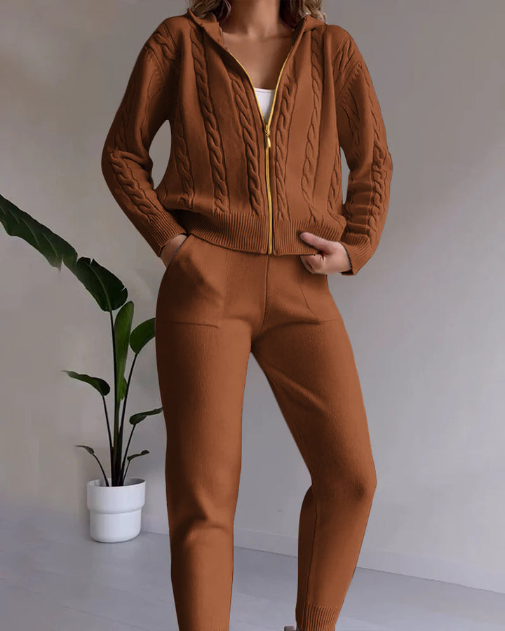 Drune | Jacquard-Strickjacken-Set mit Twist-Design