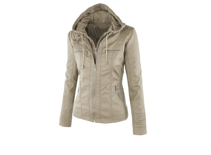 Drune | Damen Lederjacke Mit Kapuze