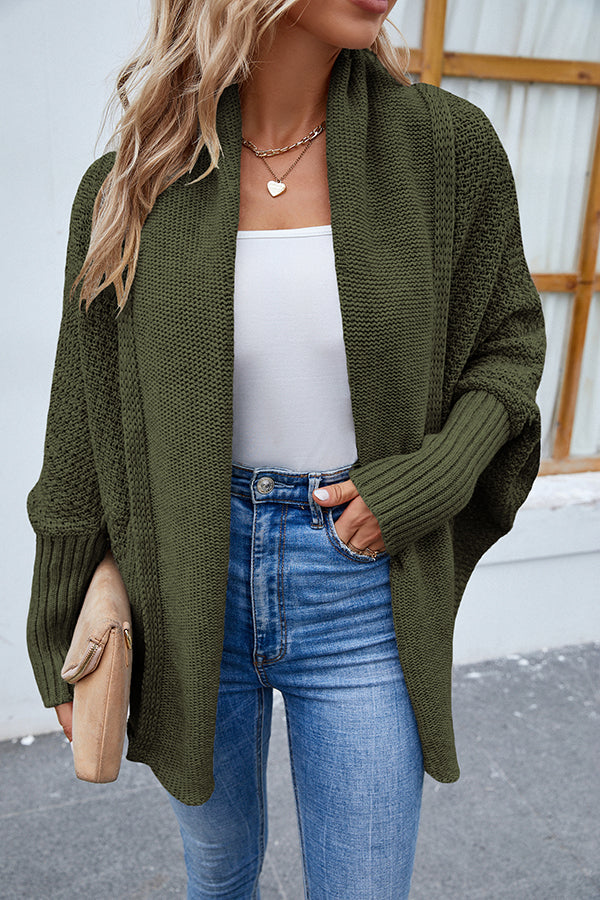 Drune | Elegante Strickjacke mit Dolmanärmeln für Frauen
