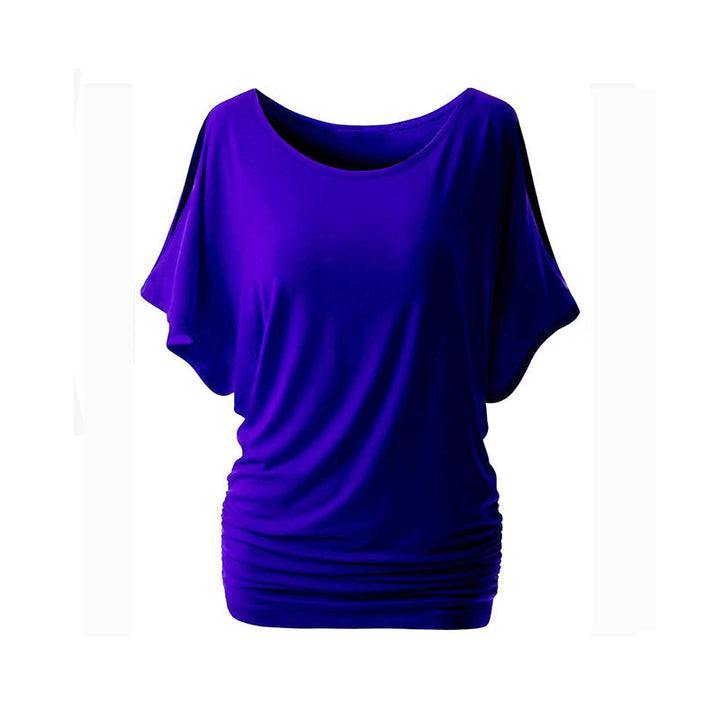 Damen lässiges Oversized-T-Shirt mit raffinierten Rüschendetails Drune