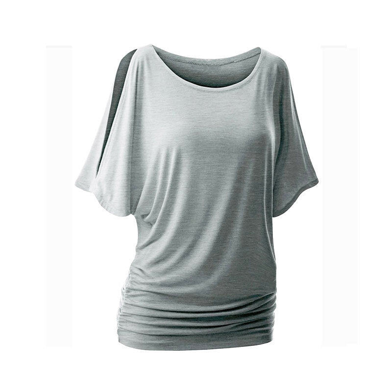Damen lässiges Oversized-T-Shirt mit raffinierten Rüschendetails Drune
