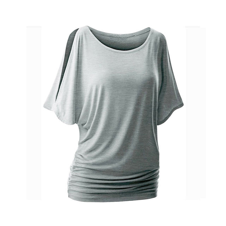 Damen lässiges Oversized-T-Shirt mit raffinierten Rüschendetails Drune