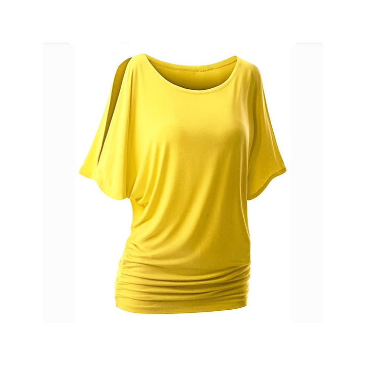 Damen lässiges Oversized-T-Shirt mit raffinierten Rüschendetails Drune