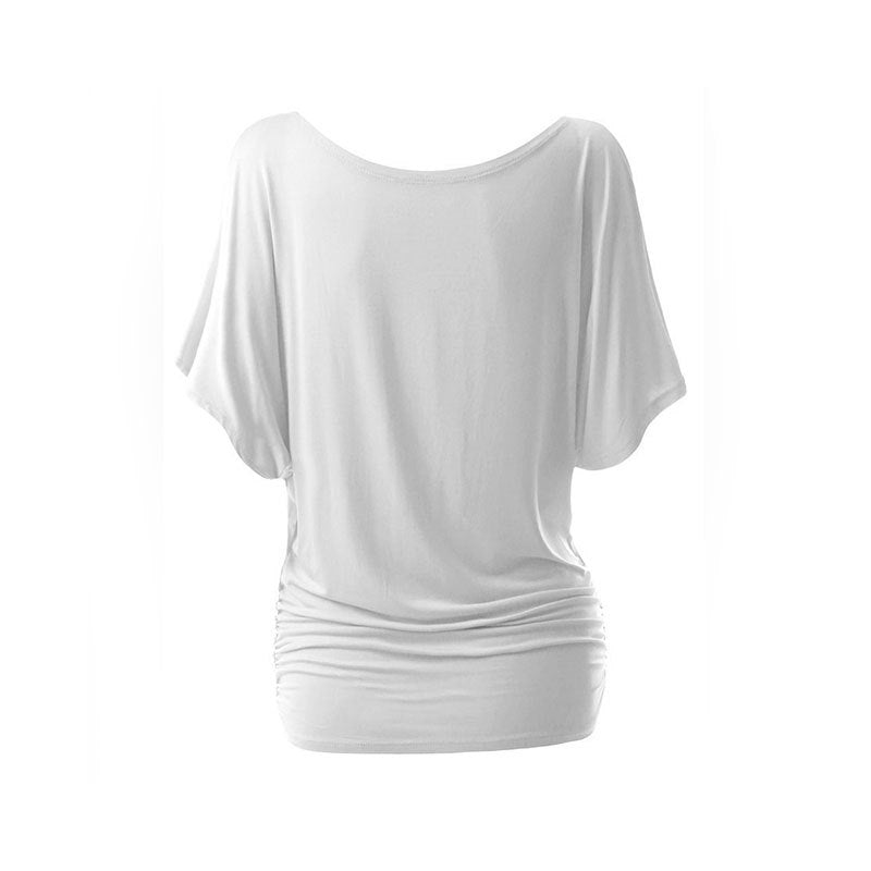 Damen lässiges Oversized-T-Shirt mit raffinierten Rüschendetails Drune