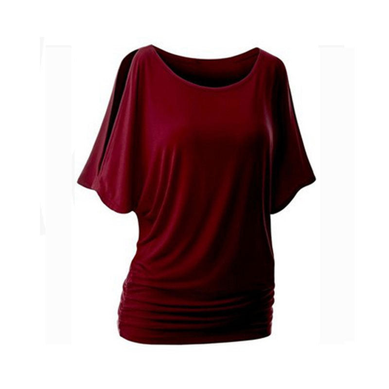 Damen lässiges Oversized-T-Shirt mit raffinierten Rüschendetails Drune