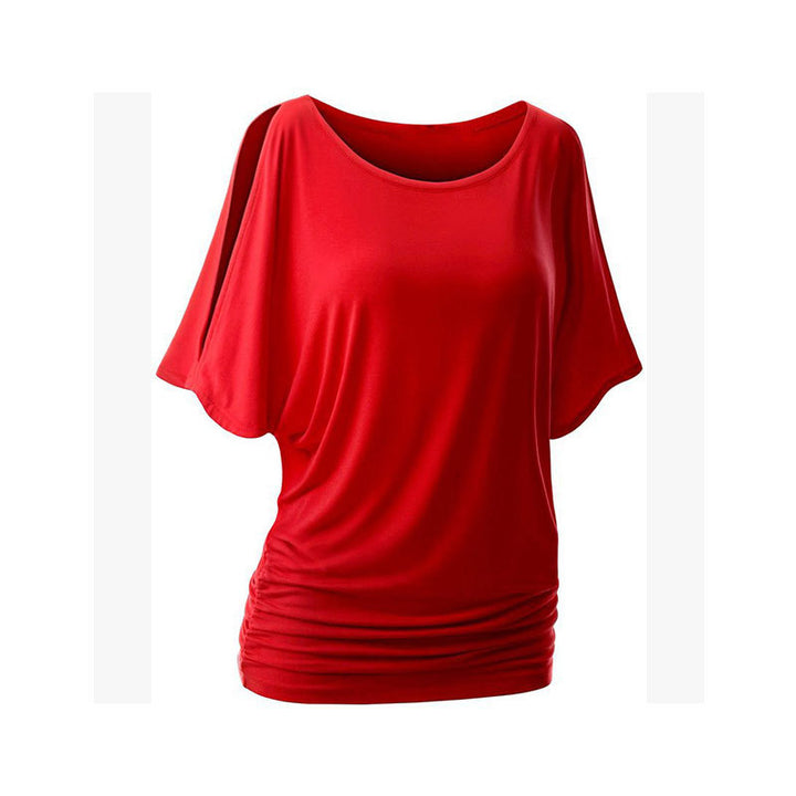 Damen lässiges Oversized-T-Shirt mit raffinierten Rüschendetails Drune