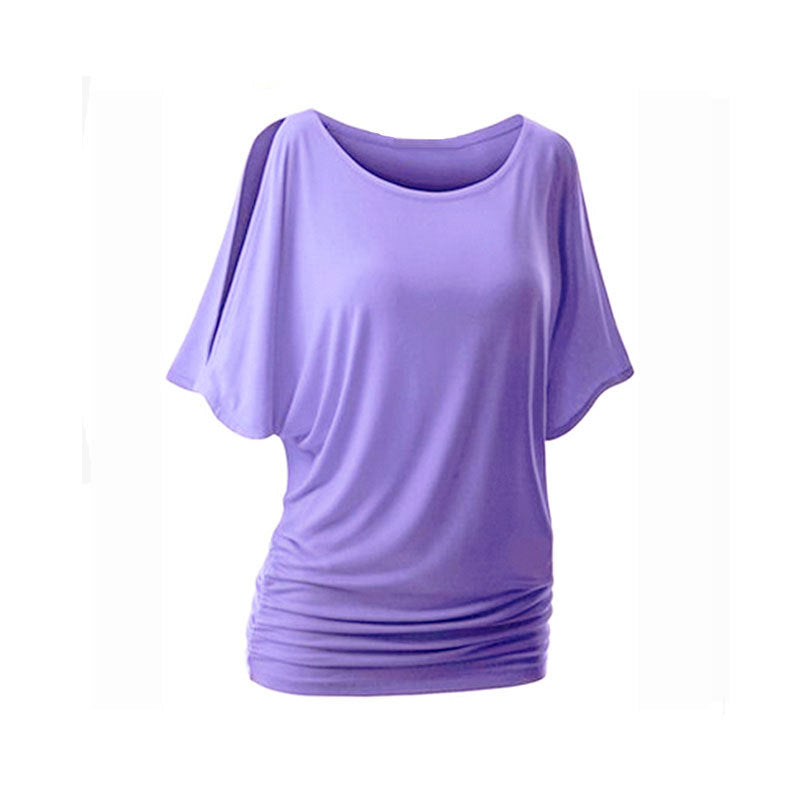 Damen lässiges Oversized-T-Shirt mit raffinierten Rüschendetails Drune