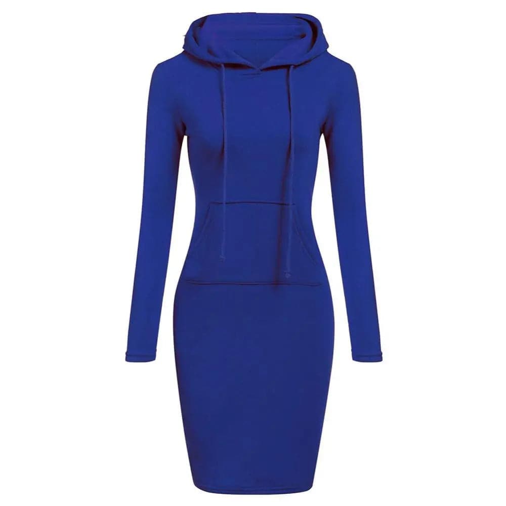 Drune | Hoodie Kleid - Lange Ärmel - Verstellbare Kapuze - Kängurutasche - Slim Fit