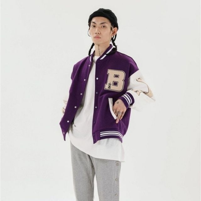 Drune | Varsity Streetwear Bomberjacke mit bestickten Patches