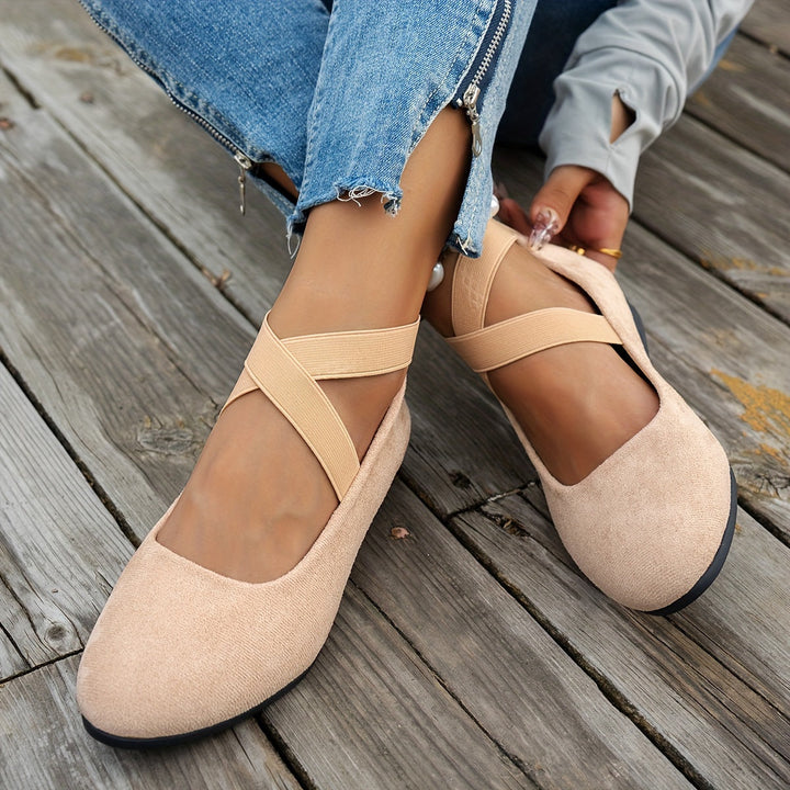 Drune | Einfache Damen Ballerinas Aus Atmungsaktivem Samt