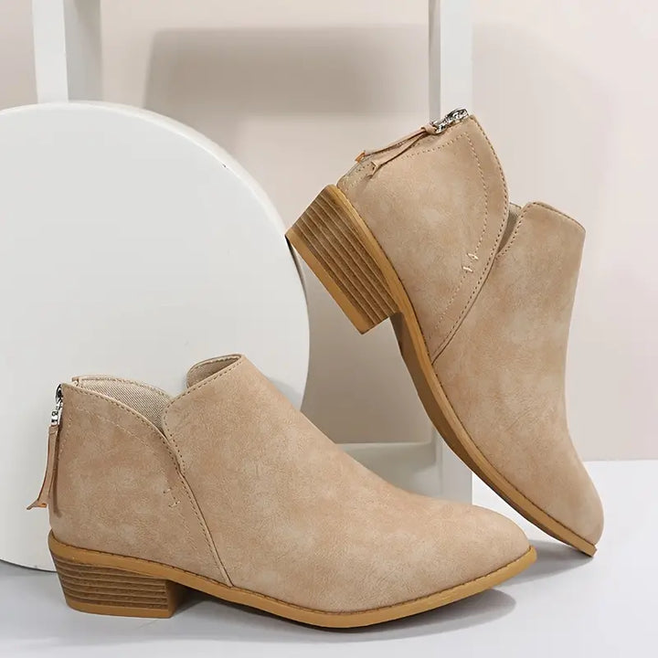 Drune | V-Ausschnitt Chic Dicke Absatzstiefel für Damen