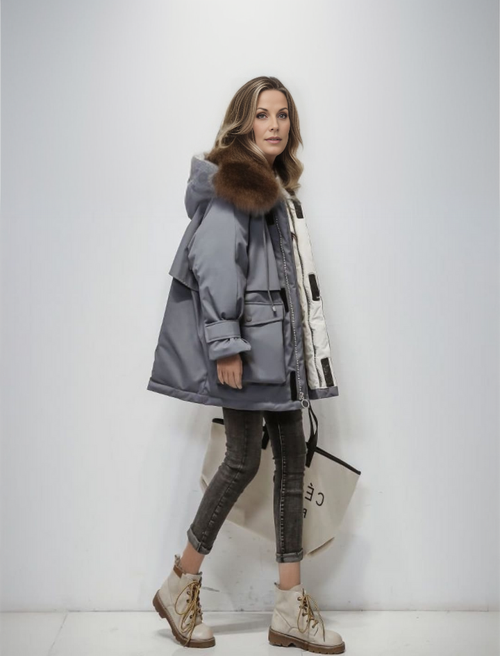 Drune | Winter Parka mit veganem Pelz für Damen umweltfreundliche Materialien