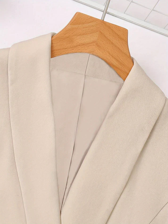 Drune |  Einfarbiges Zweiteiliges Blazer Und Hosen Outfit Set Für Damen - Ideal für formelle Anlässe