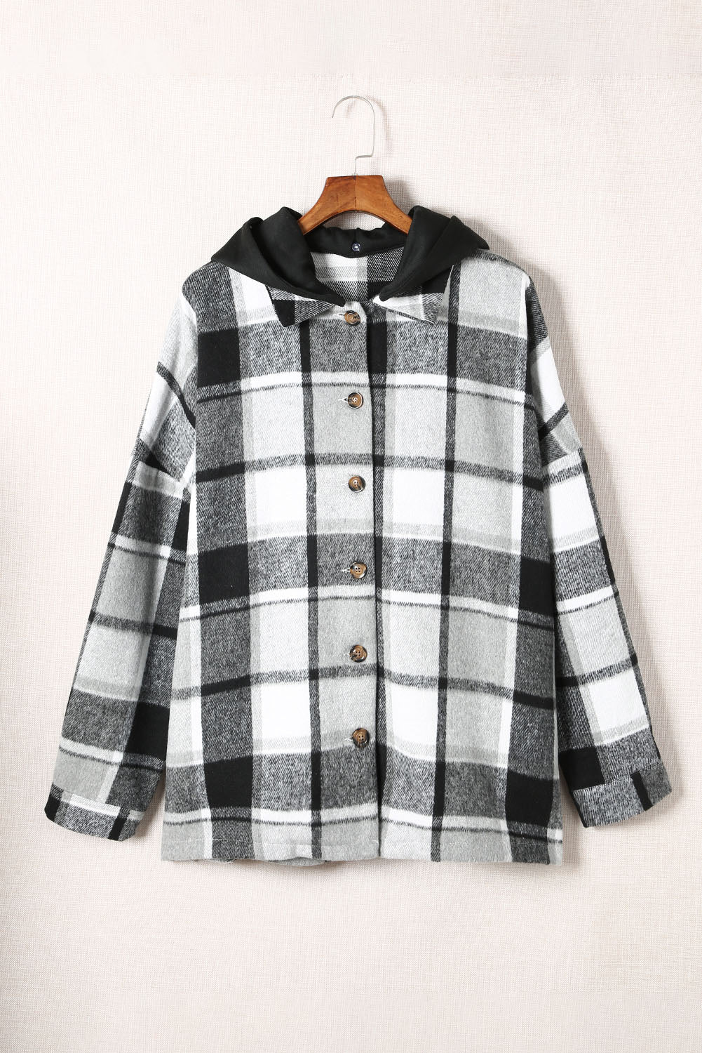 Drune | Gitterhemdenjacke mit Kapuze Polyester Lässig und Trendy