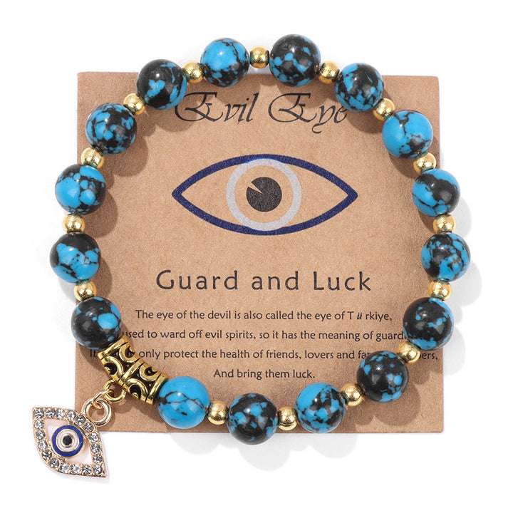 Drune | Glückliches Türkisches Böses Augen Anhänger Perlenarmband