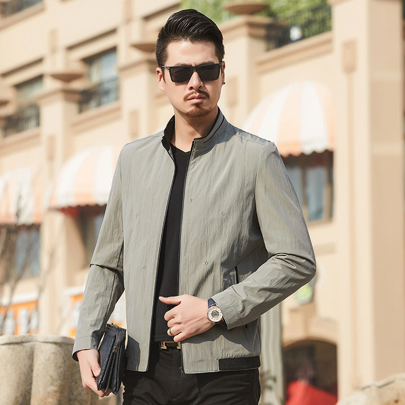 Herren Ultraleichte Travel-Übergangsjacke mit Stehkragen und knitterarmem Performance-GewDrunee Drune