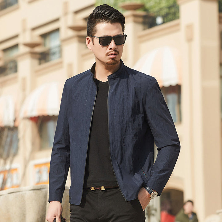 Herren Ultraleichte Travel-Übergangsjacke mit Stehkragen und knitterarmem Performance-GewDrunee Drune