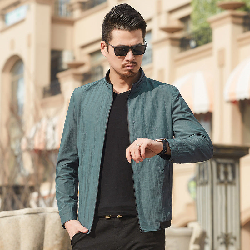 Herren Ultraleichte Travel-Übergangsjacke mit Stehkragen und knitterarmem Performance-GewDrunee Drune