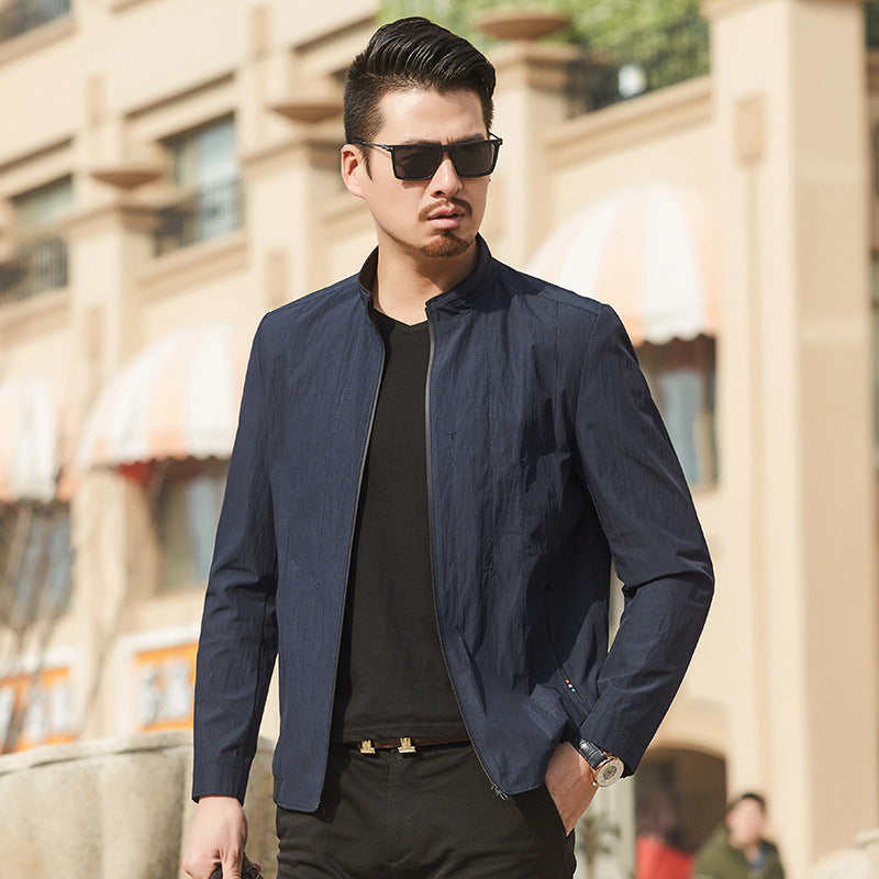 Herren Ultraleichte Travel-Übergangsjacke mit Stehkragen und knitterarmem Performance-GewDrunee Drune