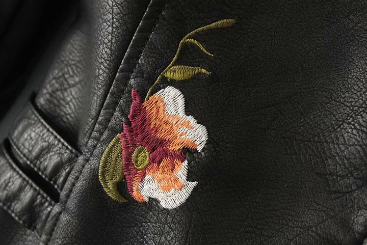 Drune | Bestickte verziert veganlederjacke