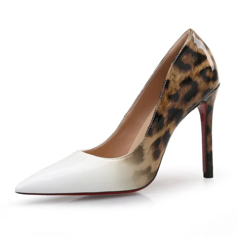 Drune | Leopard print lace high heels for women