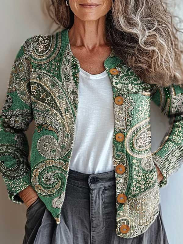 Drune | Grüne Paisley-Jacke