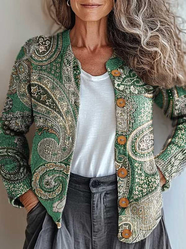 Drune | Grüne Paisley-Jacke