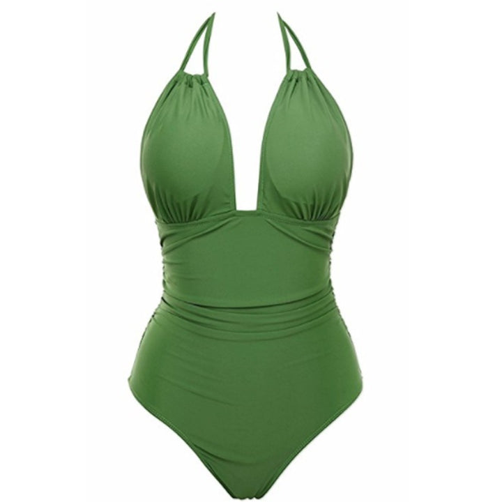 Damen Floral Badeanzug mit tiefem Ausschnitt Drune