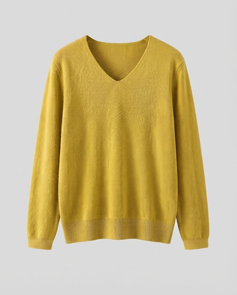 Damen Feinstrick-V-Ausschnitt-Pullover aus kuscheligem Angora-Mix Drune