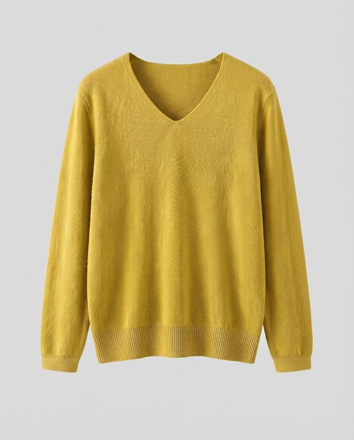 Damen Feinstrick-V-Ausschnitt-Pullover aus kuscheligem Angora-Mix Drune