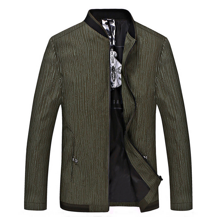 Herren Leichte Übergangsjacke mit strukturiertem Print und Stehkragen Drune