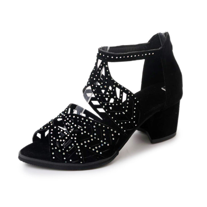 Damen Elegante Sandalen mit glamourösem Strassdetail und modischem Riemendesign Drune