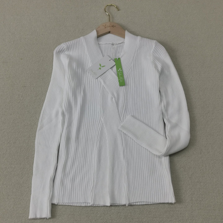Drune | Weißer Pullover Aus Geripptem Material
