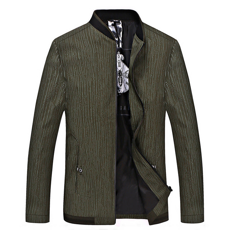Herren Leichte Übergangsjacke mit strukturiertem Print und Stehkragen Drune