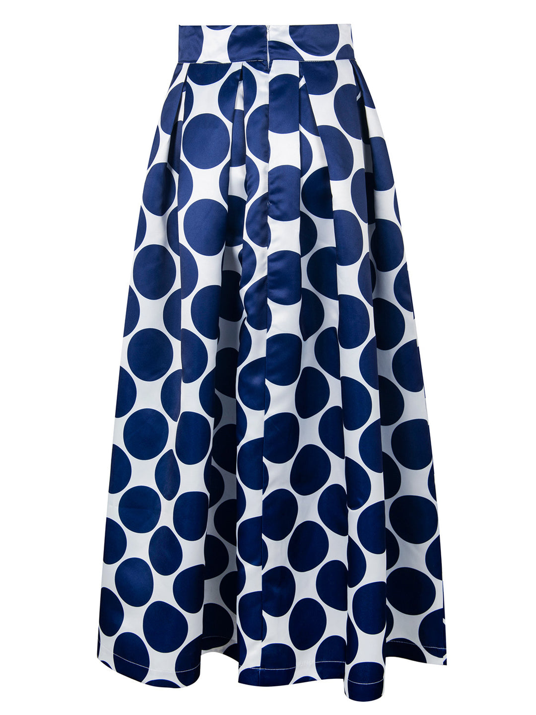 Damen Maxirock mit hoher Taille, ausgestelltem Teller‑Schnitt und dekorativem Punkte‑Print Drune