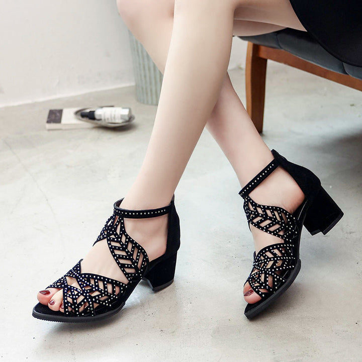 Damen Elegante Sandalen mit glamourösem Strassdetail und modischem Riemendesign Drune