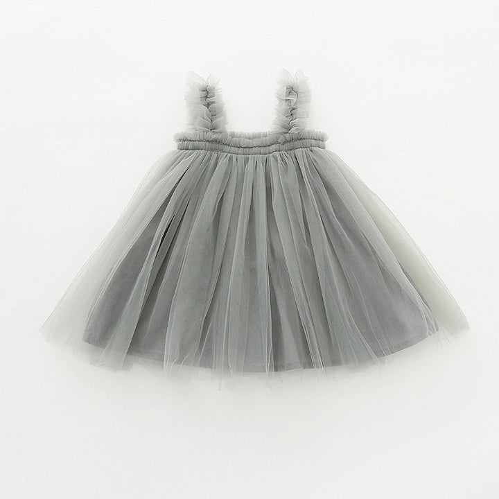 Mädchen Tüll Twirl Kleid mit Rüschen-Trägern Drune