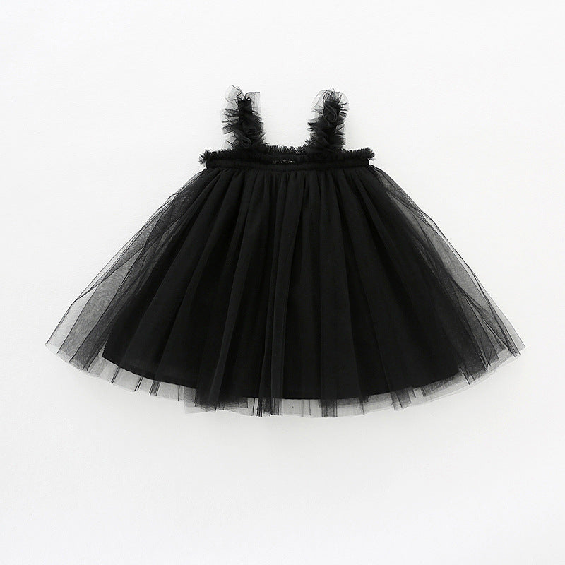 Mädchen Tüll Twirl Kleid mit Rüschen-Trägern Drune
