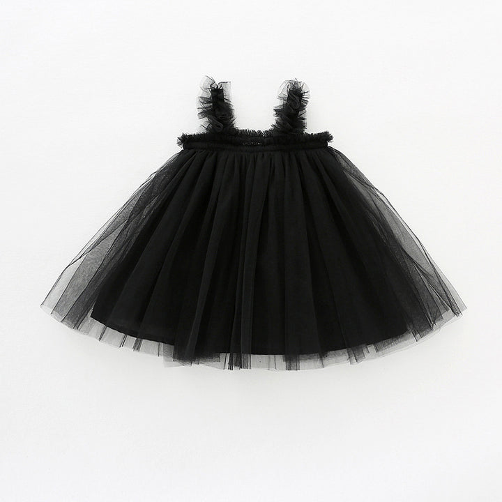 Mädchen Tüll Twirl Kleid mit Rüschen-Trägern Drune
