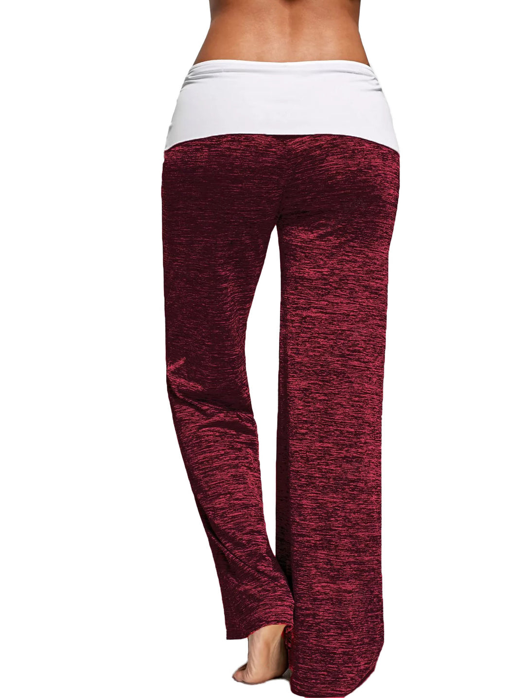 Damen Weiche Lounge-Hose mit weitem Bein und Umschlagbund Drune