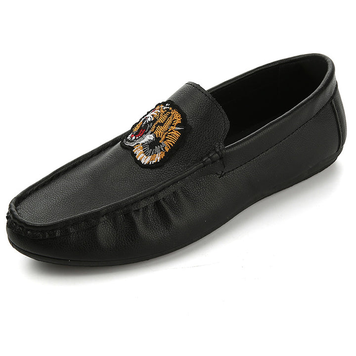 Herren Bequeme Slipper mit Tigerstickerei