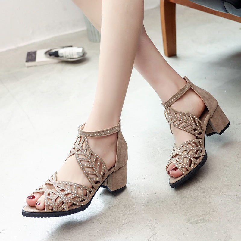 Damen Elegante Sandalen mit glamourösem Strassdetail und modischem Riemendesign Drune