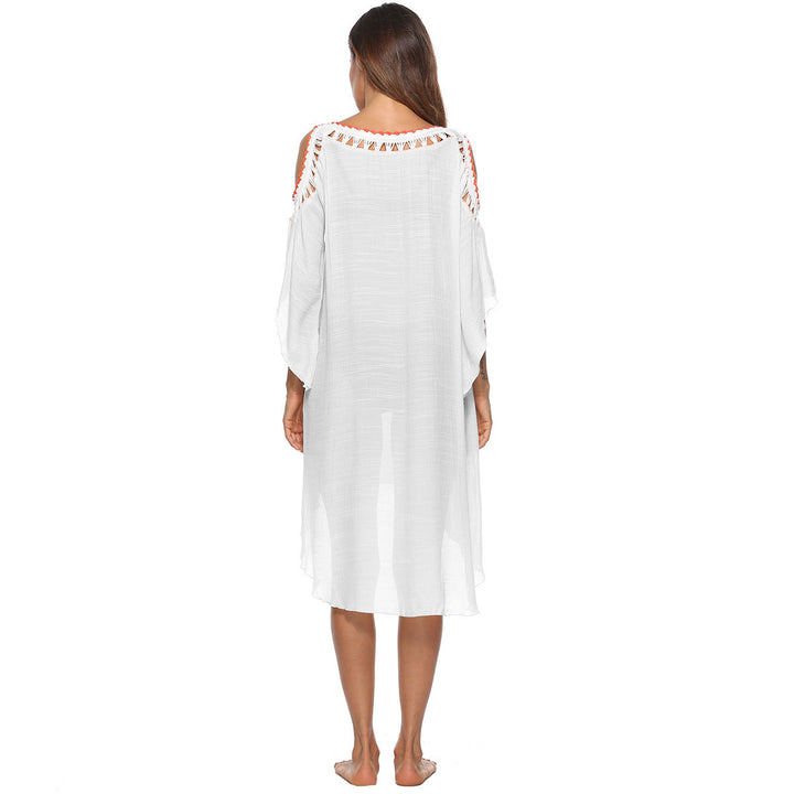Damen eleganter Strandüberwurf mit einzigartiger Häkelverzierung Drune