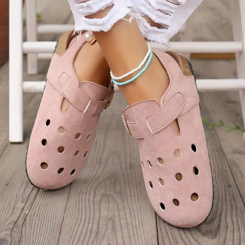 Drune | Retro Kork Clogs Mit Geschlossener Spitze Und Schnallenriemen