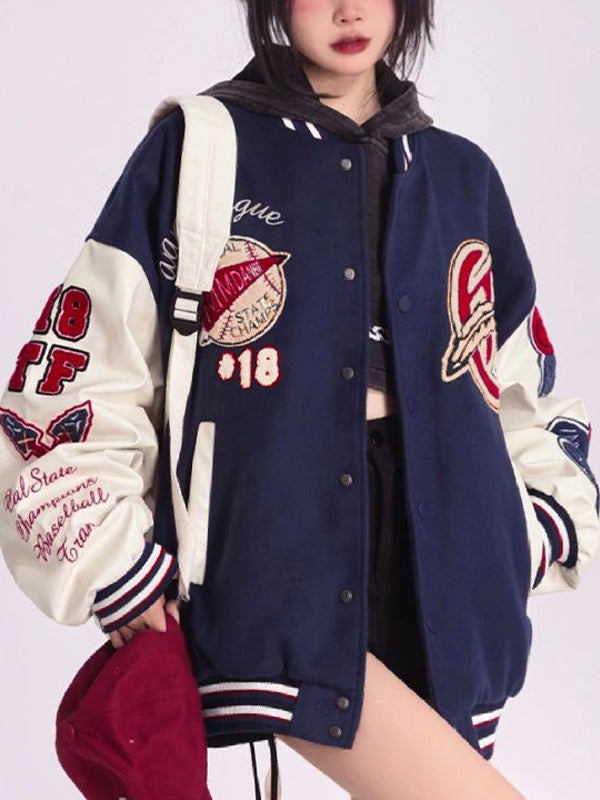 Drune | Varsity College-Jack mit Flockdruck